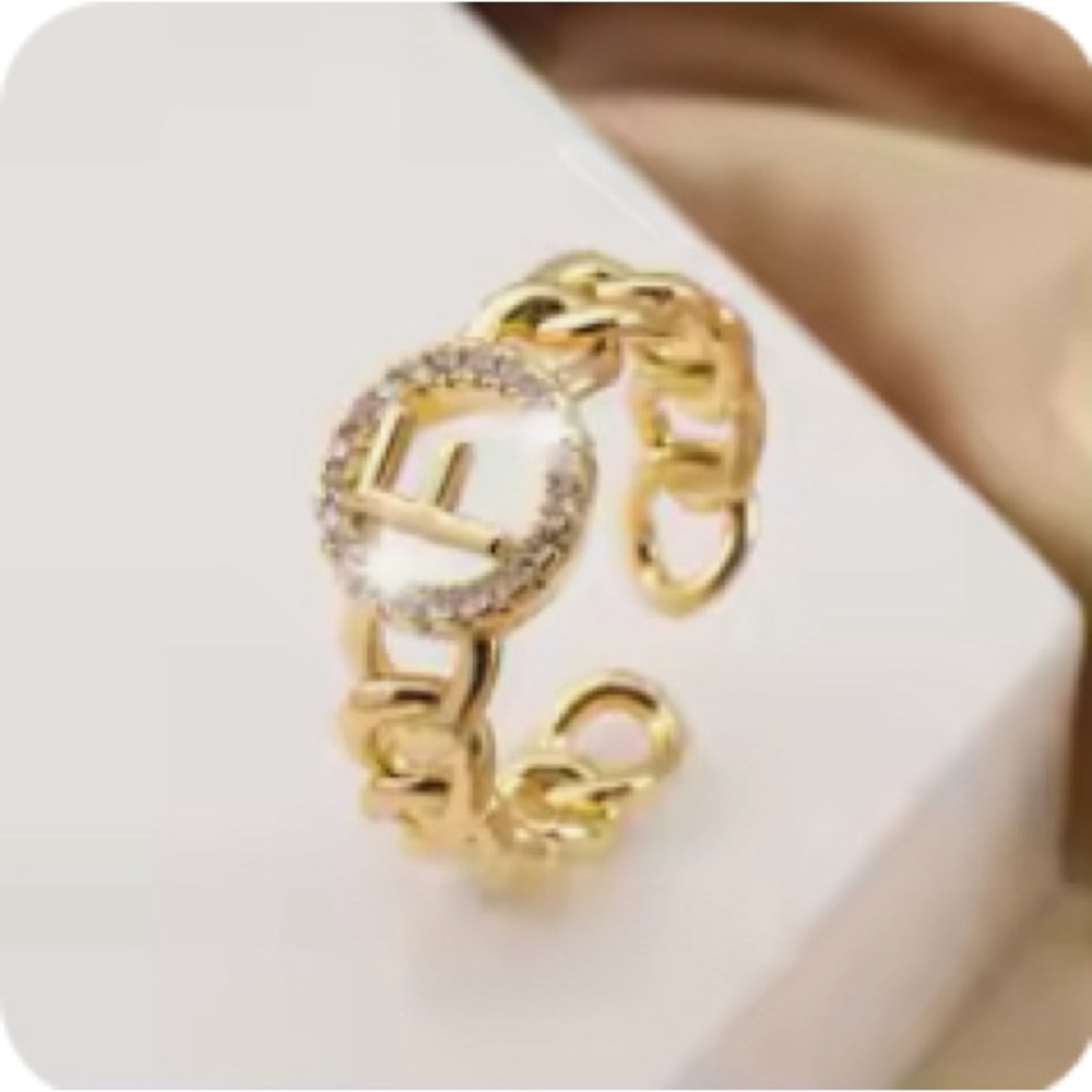 Luxury High Quality letter F adjustable ring